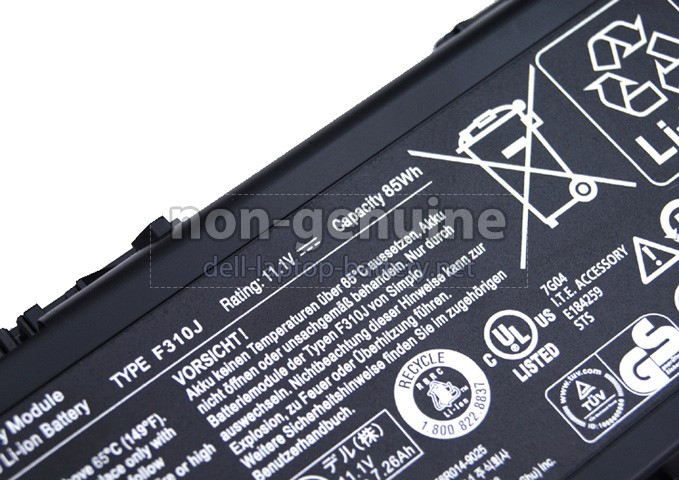 Battery for Dell 0F310J laptop